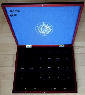 Münzenkassette für 23 x 2 Euro Münzen 35 Jahre Erasmus-Programm Leuchtturm