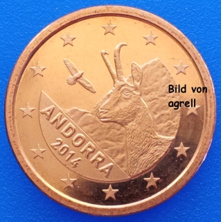 1 Cent Münze Andorra 2014 Stgl.