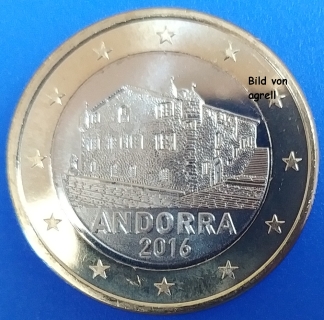 1 Euro Münze Andorra 2016 Stgl.