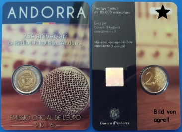 2 Euro Gedenkmünze Andorra 2016