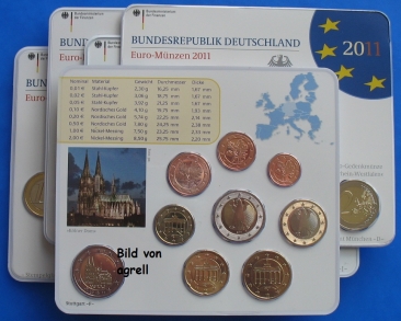 Kursmünzensatz Deutschland 2011 Stgl.