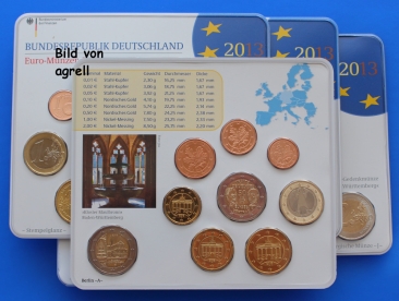 Kursmünzensatz Deutschland 2013 Stgl.