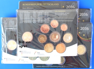 Kursmünzensatz Deutschland 2016 Stgl.