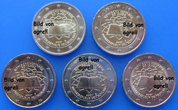 5 x 2 Euro Gedenkmünze Deutschland 2007 (ADFGJ)