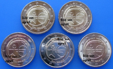 5 x 2 Euro Gedenkmünze Deutschland 2009 (ADFGJ)