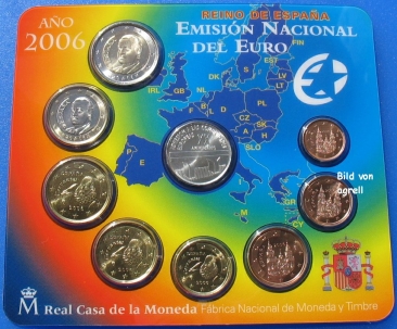 Kursmünzensatz Spanien 2006 Stgl.