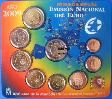 Kursmünzensatz Spanien 2009 Stgl.