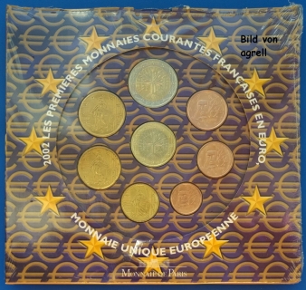 Kursmünzensatz Frankreich 2002 Stgl.