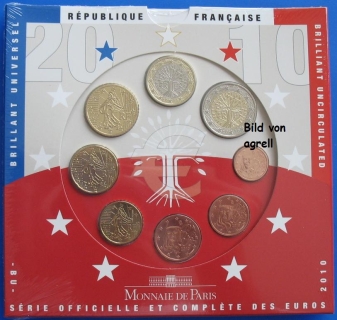 Kursmünzensatz Frankreich 2010 Stgl.