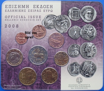 Kursmünzensatz Griechenland 2008 Stgl.