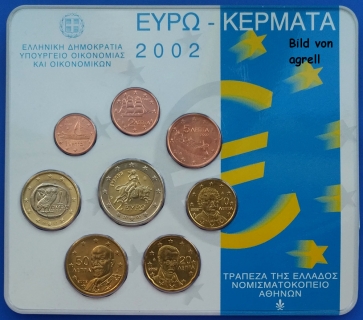 Kursmünzensatz Griechenland 2002 Stgl.