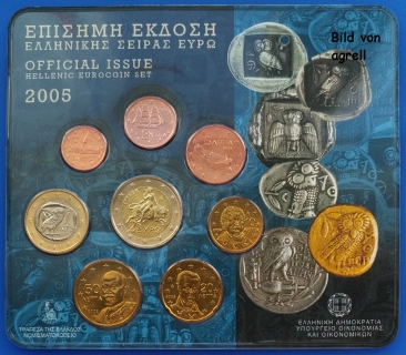 Kursmünzensatz Griechenland 2005 Stgl.