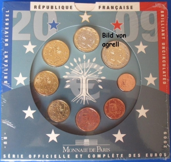 Kursmünzensatz Frankreich 2009 Stgl.