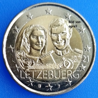 2 Euro Gedenkmünze Luxemburg 2021