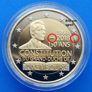 2 Euro Gedenkmünze Luxemburg 2018