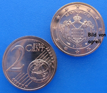 2 Cent Münze Monaco 2011 Stgl.