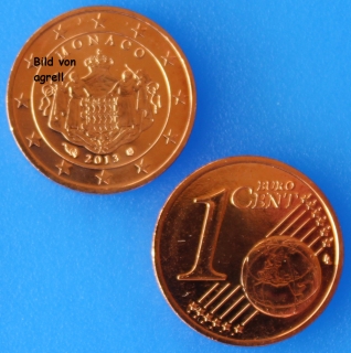 1 Cent Münze Monaco 2013 Stgl.