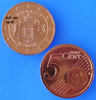5 Cent Münze Monaco 2013 Stgl.