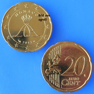 20 Cent Münze Monaco 2013 Stgl.
