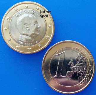 1 Euro Münze Monaco 2016 Stgl.