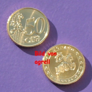 50 Cent Münze Monaco 2002 Stgl.