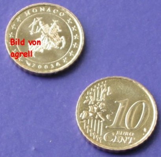 10 Cent Münze Monaco 2003 Stgl.
