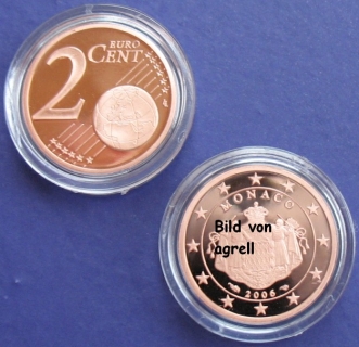 2 Cent Münze Monaco 2006 polierte Platte (PP)