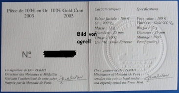 100 Euro Goldgedenkmünze Monaco 2003