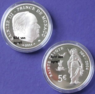 5 Euro Münze Monaco 2004 polierte Platte (PP)