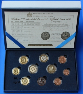 Kursmünzensatz Malta 2015 Stgl.