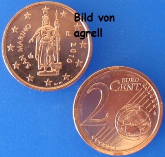 2 Cent Münze San Marino 2010 unzirkuliert