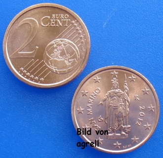 2 Cent Münze San Marino 2012 unzirkuliert
