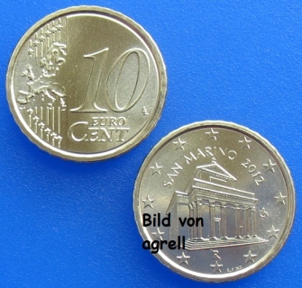 10 Cent Münze San Marino 2012 unzirkuliert