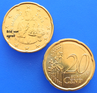 20 Cent Münze San Marino 2013 unzirkuliert