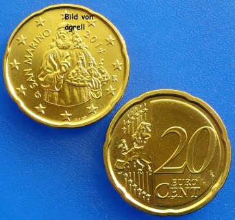 20 Cent Münze San Marino 2014 unzirkuliert