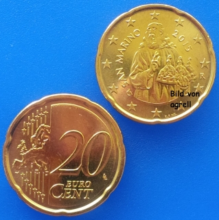 20 Cent Münze San Marino 2015 unzirkuliert