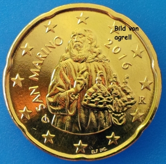 20 Cent Münze San Marino 2016 unzirkuliert