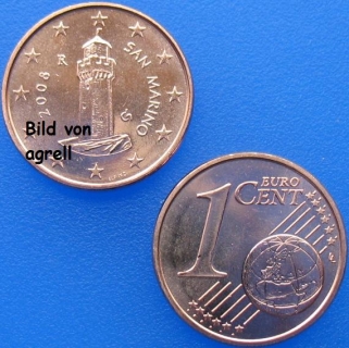 1 Cent Münze San Marino 2008 unzirkuliert
