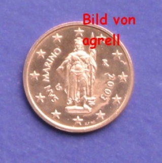 2 Cent Münze San Marino 2003 unzirkuliert