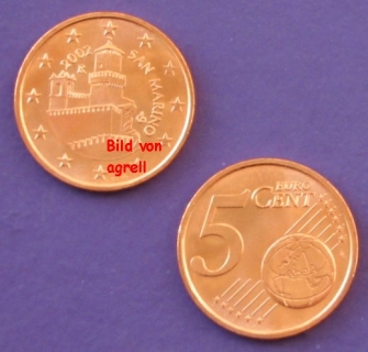 5 Cent Münze San Marino 2002 unzirkuliert