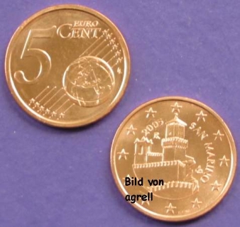 5 Cent Münze San Marino 2005 unzirkuliert