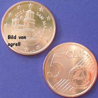 5 Cent Münze San Marino 2007 unzirkuliert