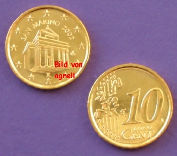 10 Cent Münze San Marino 2002 unzirkuliert