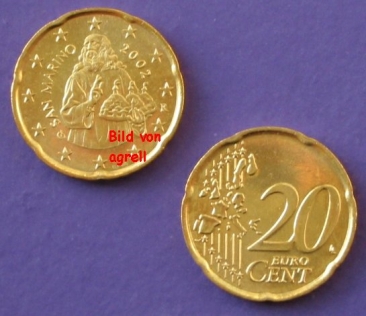 20 Cent coin San Marino 2002 uncirculated