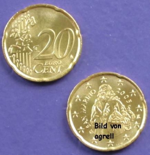20 Cent Münze San Marino 2005 unzirkuliert
