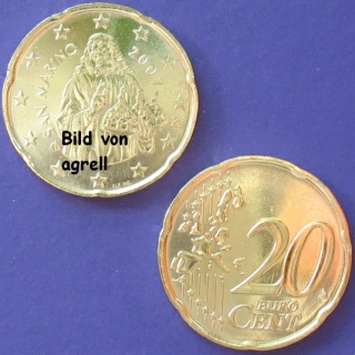 20 Cent Münze San Marino 2007 unzirkuliert