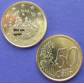 50 Cent Münze San Marino 2006 unzirkuliert