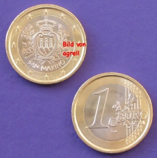 1 Euro Münze San Marino 2002 unzirkuliert