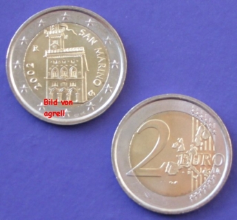 2 Euro Münze San Marino 2002 unzirkuliert