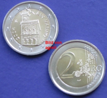 2 Euro Münze San Marino 2004 unzirkuliert